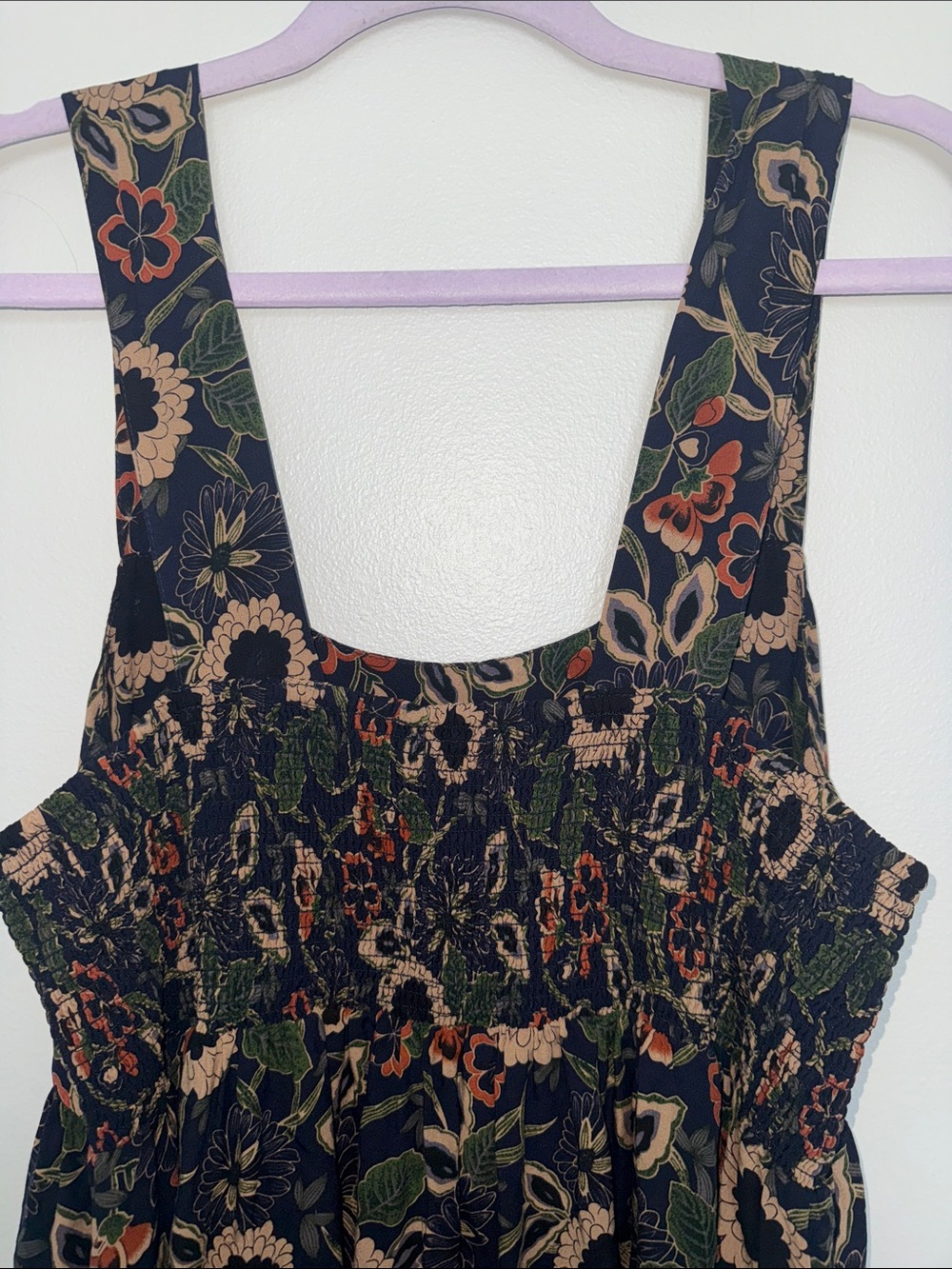 Natural Life | Tricia Mini Dress | Navy Tan Dahlias | XL - Picture 5 of 8